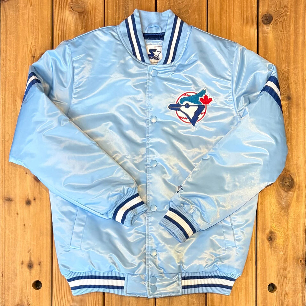 Toronto Blue Jays MLB Retro Starter Satin Jacket (Powder Blue 