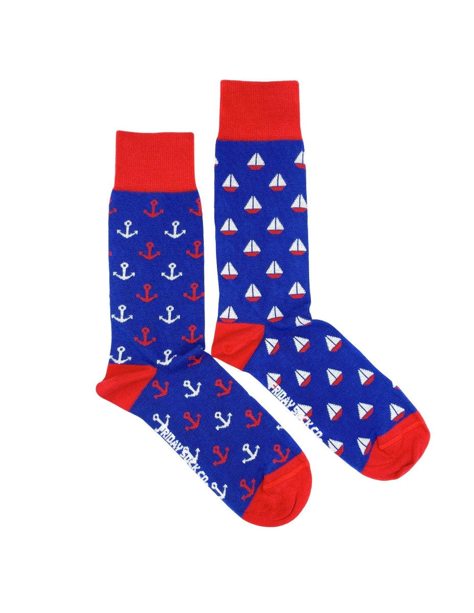 Friday Sock Co. Sailing Socks (Boats & Anchors) The Sport Gallery