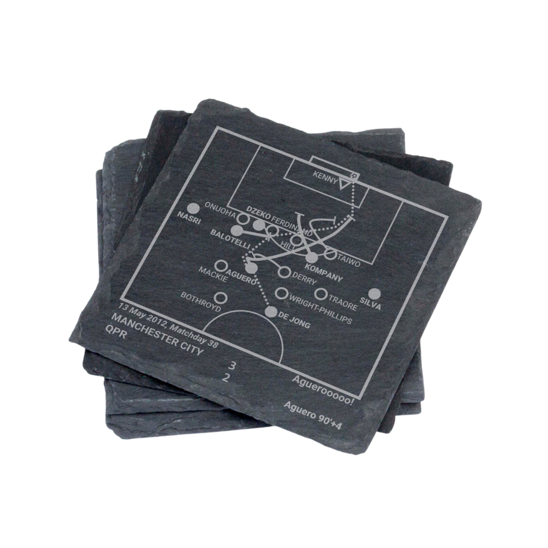 Manchester City Greatest Plays In Sports Slate Coasters The Sport Gallery