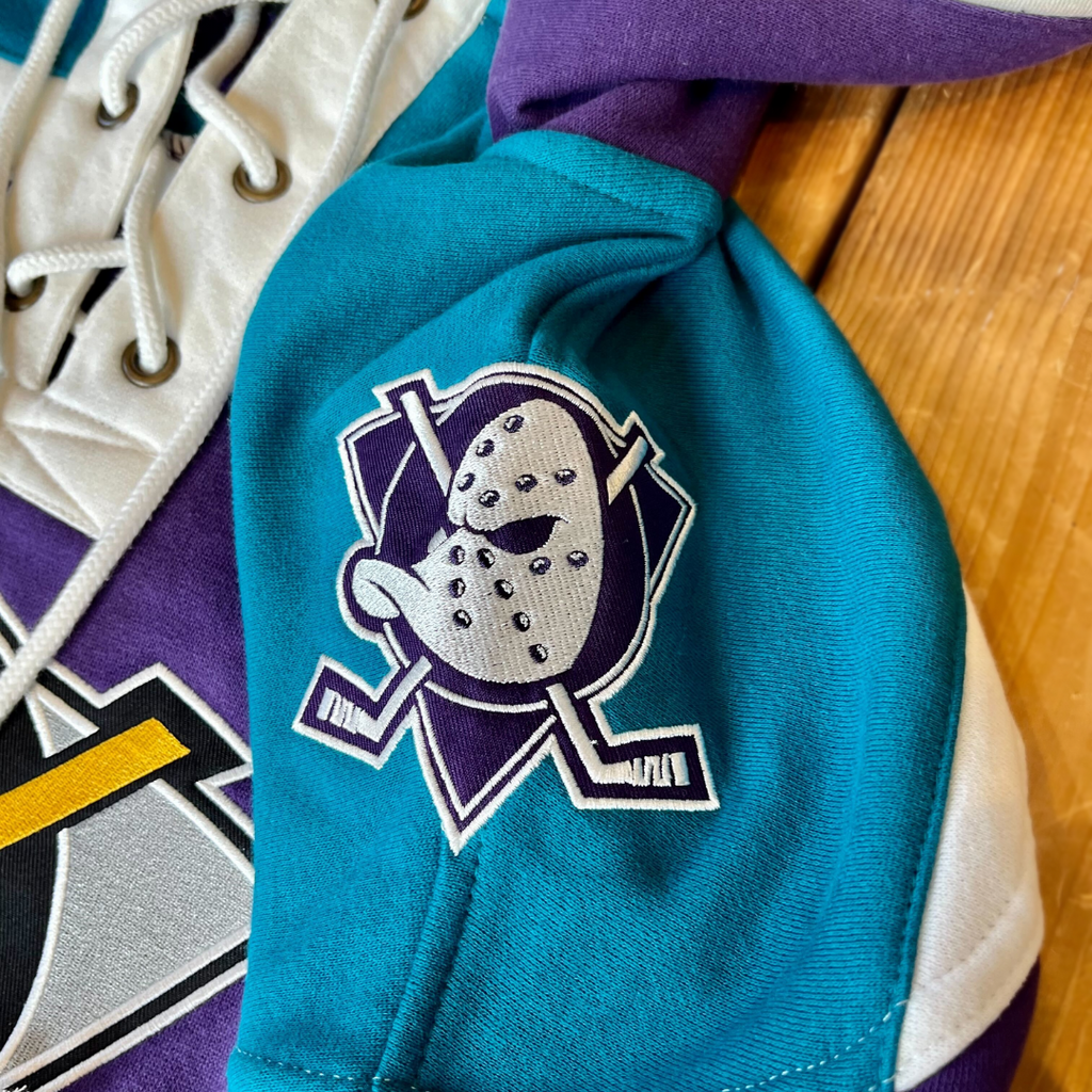 Throwback Hockey Jersey Hoodies Anaheim Mighty Ducks NHL Retro
