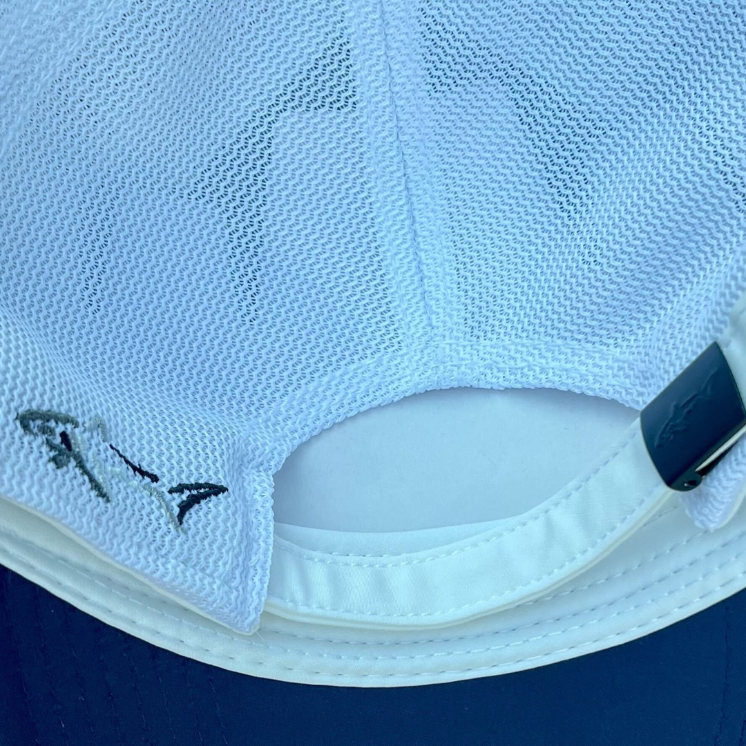 Greg Norman Golf Trucker Shark Cap Navy White