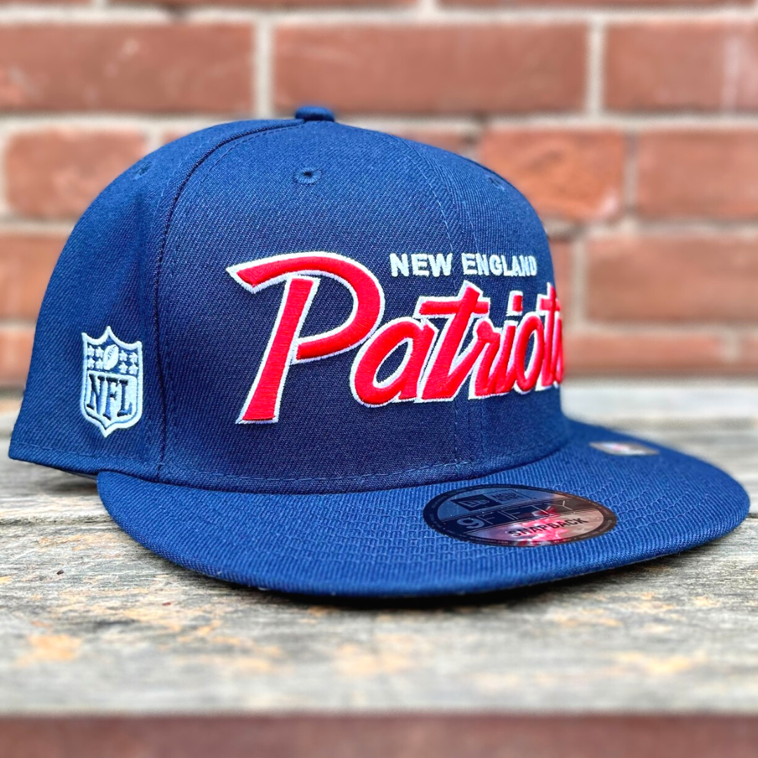 New England Patriots NFL Script 9Fifty Snapback (Navy) – The Sport Gallery