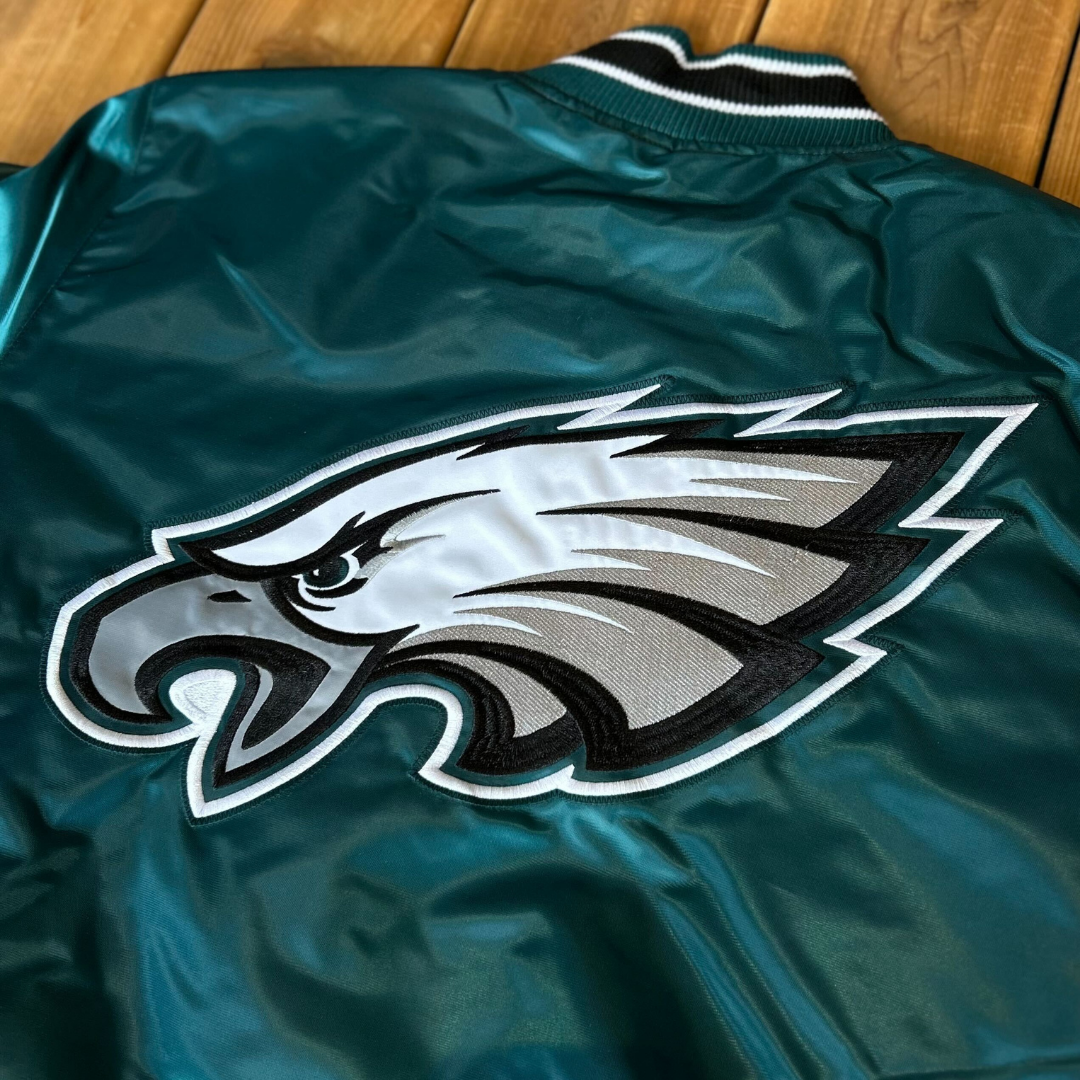 NFL 中綿ジャケット 両面刺繍 EAGLES キルティング 緑 XL NFL 中綿ジャケット 両面刺繍 EAGLES キルティング 緑 XL