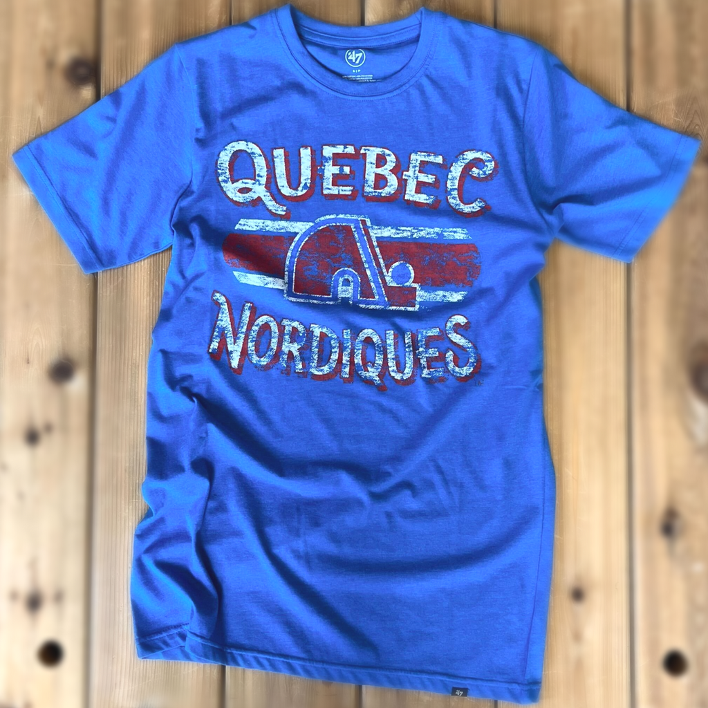 EWMDesign Kids Quebec Nordiques Hockey T-Shirt - Retro Vintage Old Time Hockey Shirt