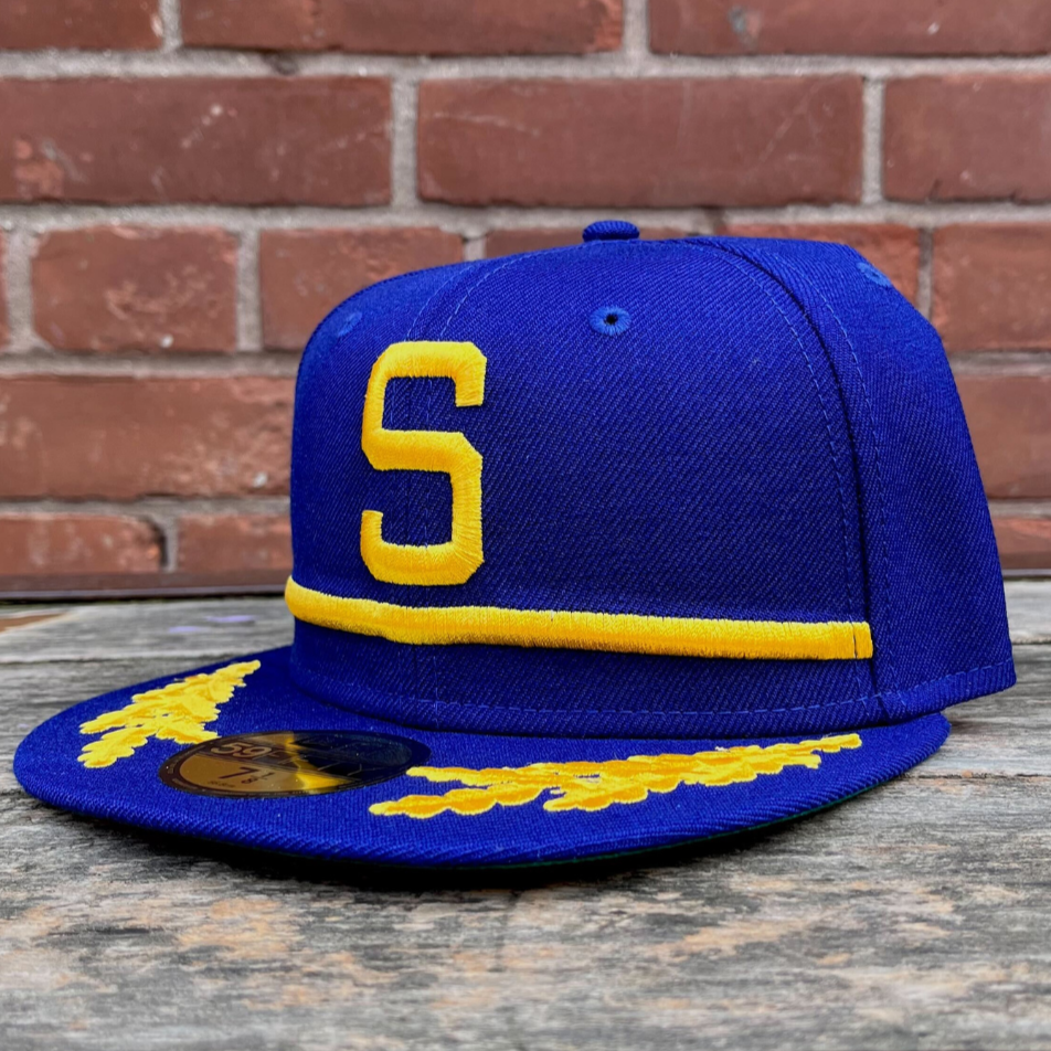 Seattle Pilots MLB 1969 New Era Cooperstown Collection 59Fifty Fitted Hat Dark Royal