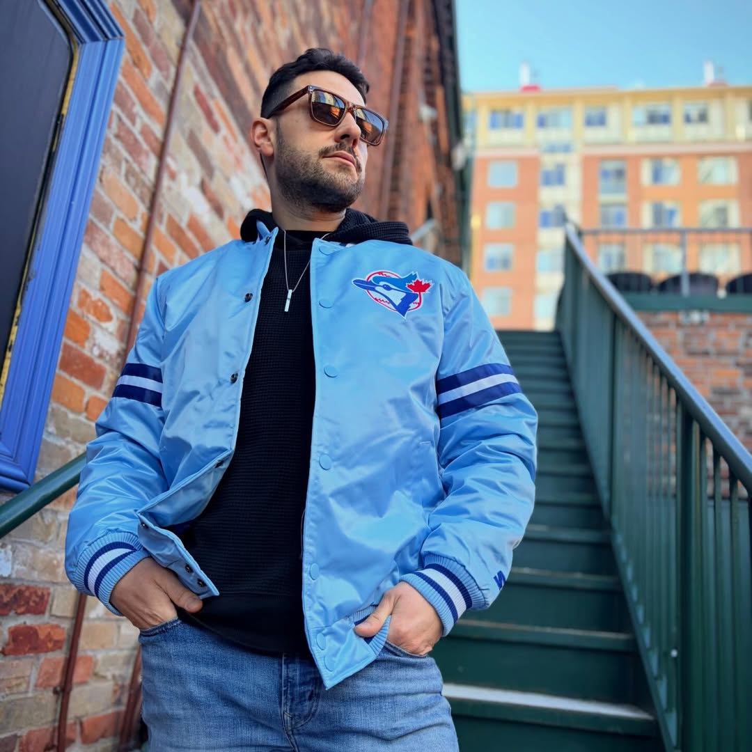 Toronto Blue Jays MLB Retro Starter Satin Jacket (Powder Blue