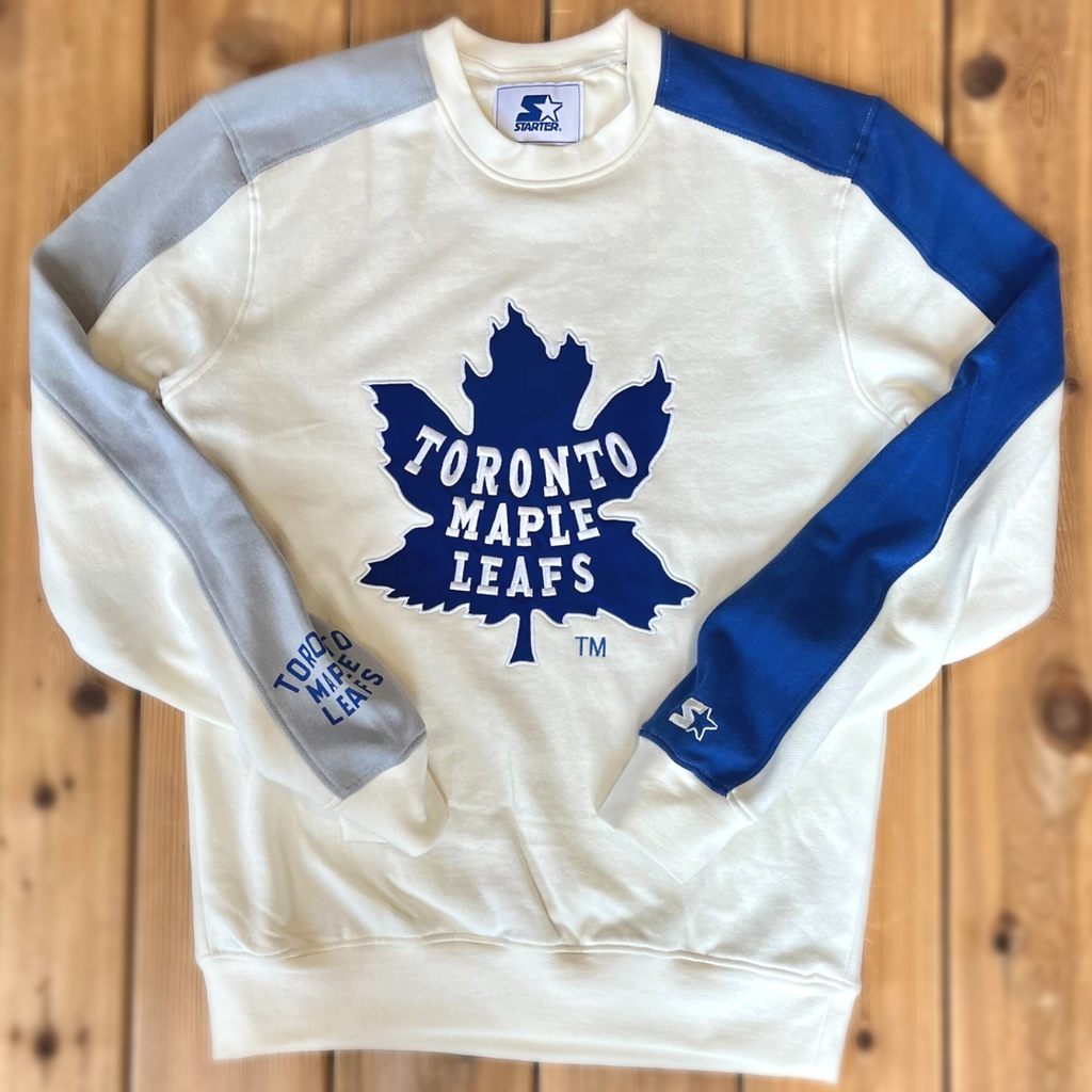 Men's '47 Oatmeal/Blue Toronto Maple Leafs Vintage Lacer Pullover
