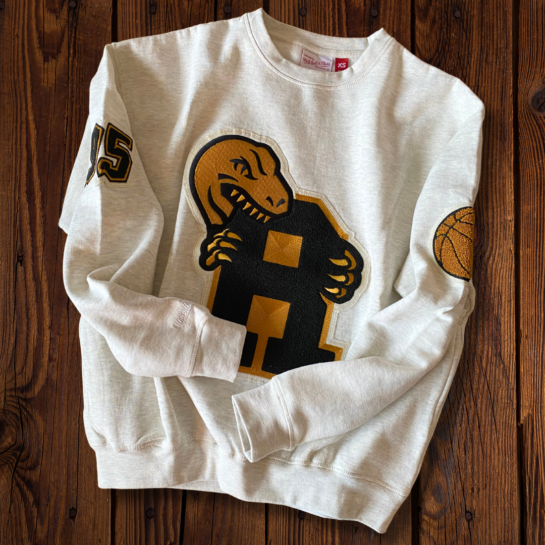 White and 2025 gold raptors hoodie