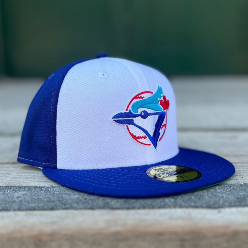 Men s New Era White Royal Toronto Blue Jays Cooperstown Collection Centennial 59FIFTY Fitted Hat
