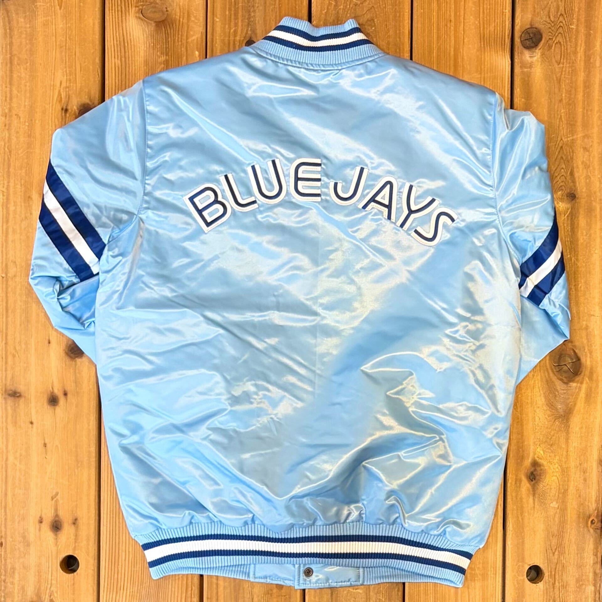 Toronto Blue Jays MLB Retro Starter Satin Jacket (Powder Blue