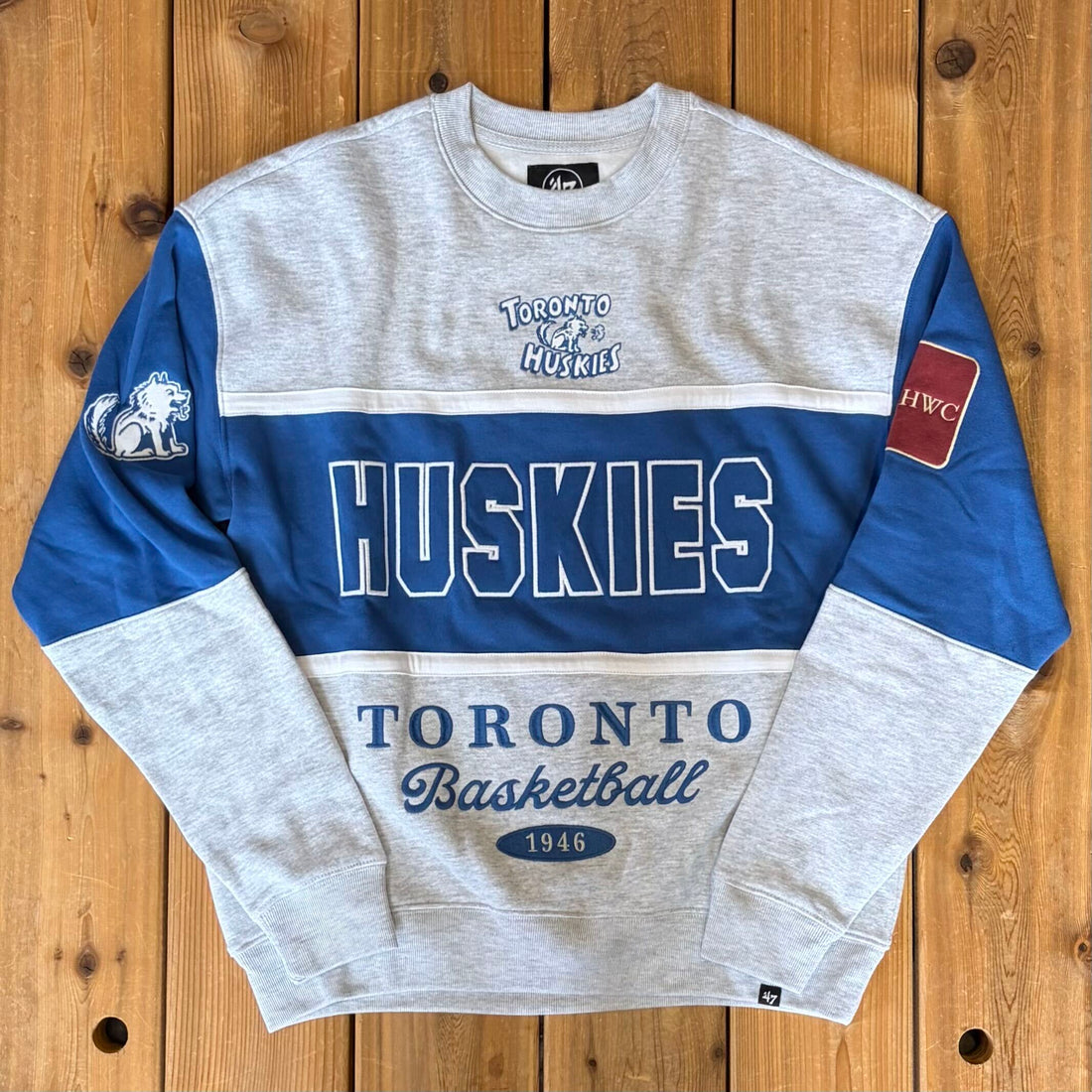 Toronto Huskies NBA Retro Blockfield Maximalist Crew Sweater