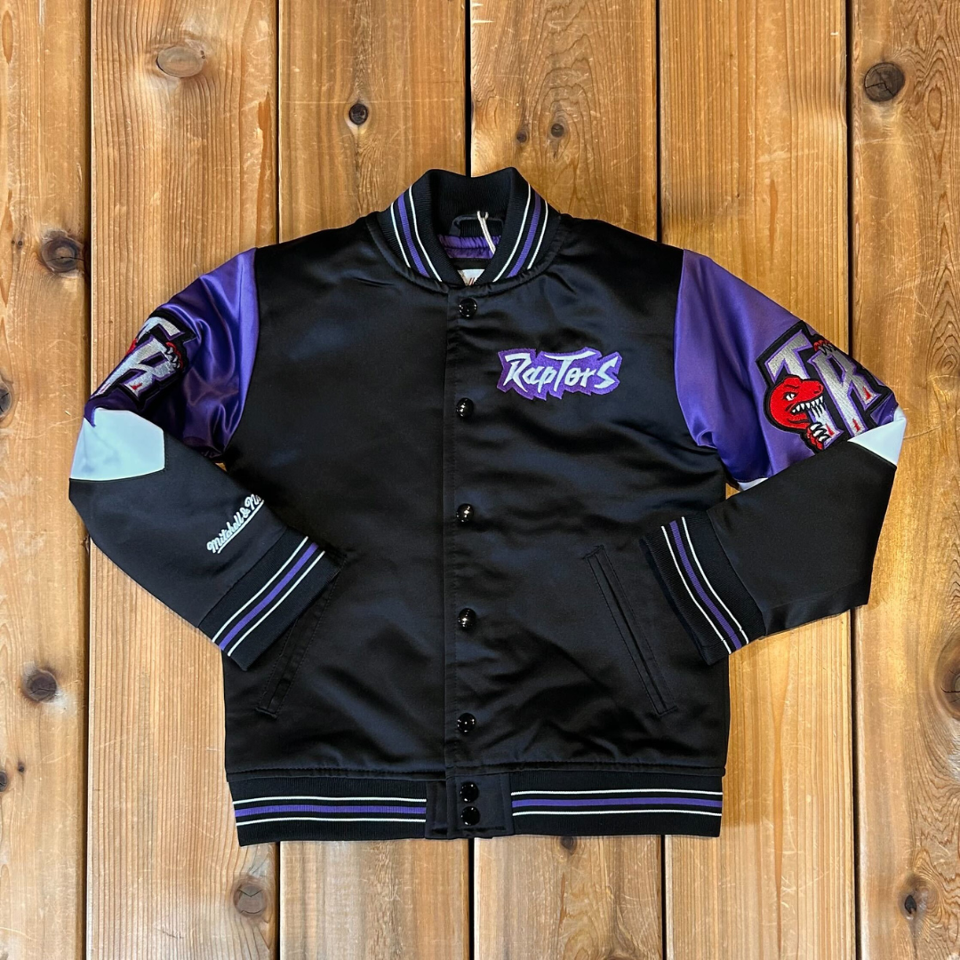 Veste Mitchell & Ness Toronto Raptors Grand Face - Satin, Coupe-vent, Taille M-XXL, Neuve