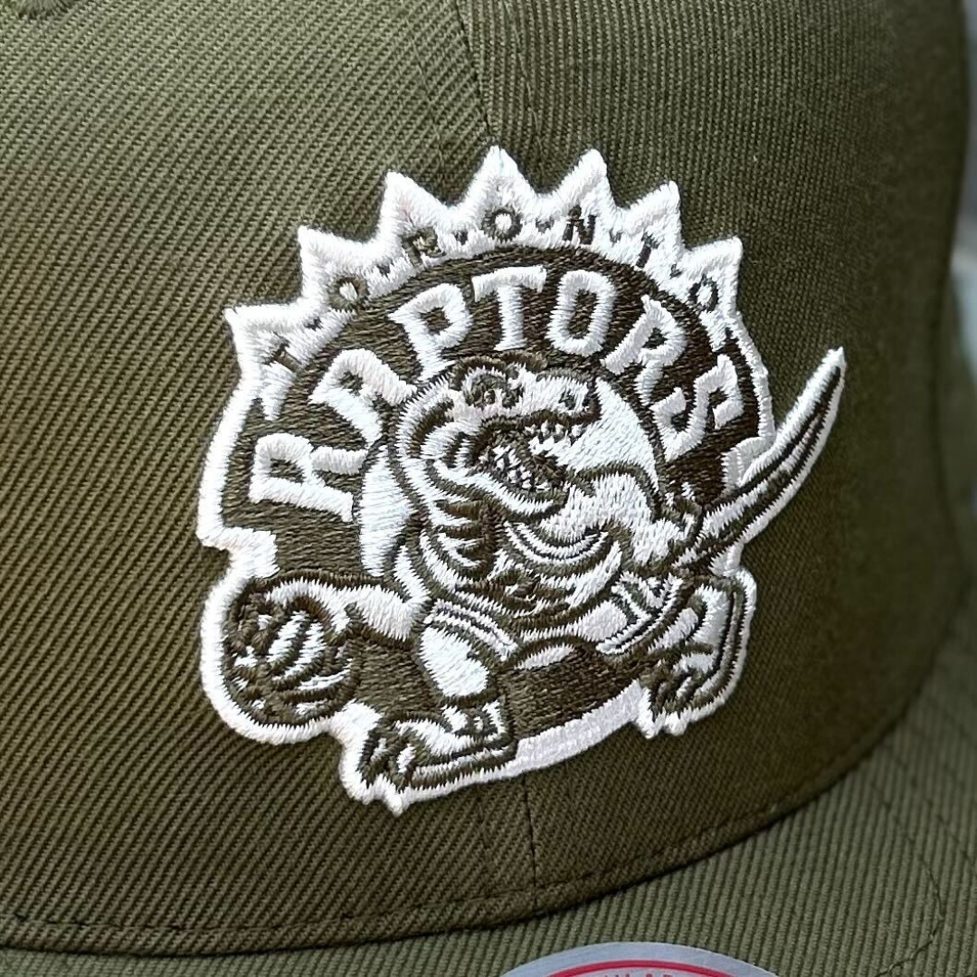 Toronto Raptors NBA HWC Olive Snapback (15th Anniversary Patch