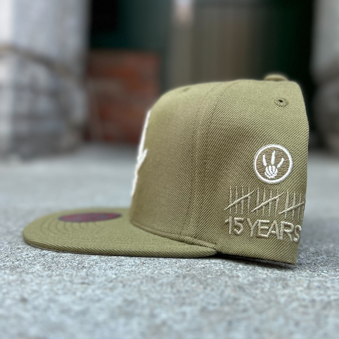 Toronto Raptors NBA HWC Olive Snapback (15th Anniversary Patch