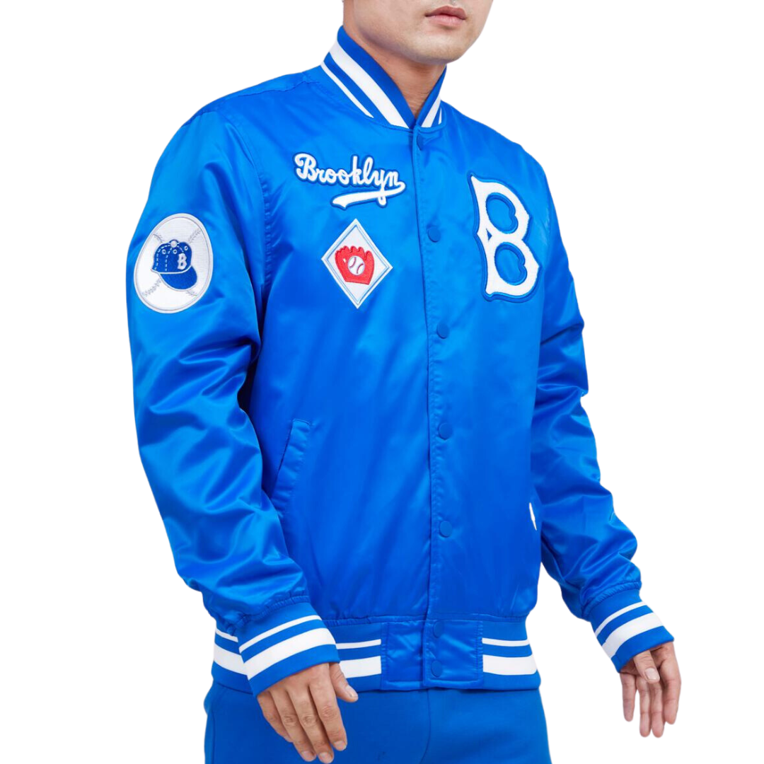 Brooklyn Dodgers Retro Classic Satin Varsity Jacket Blue – The Sport ...