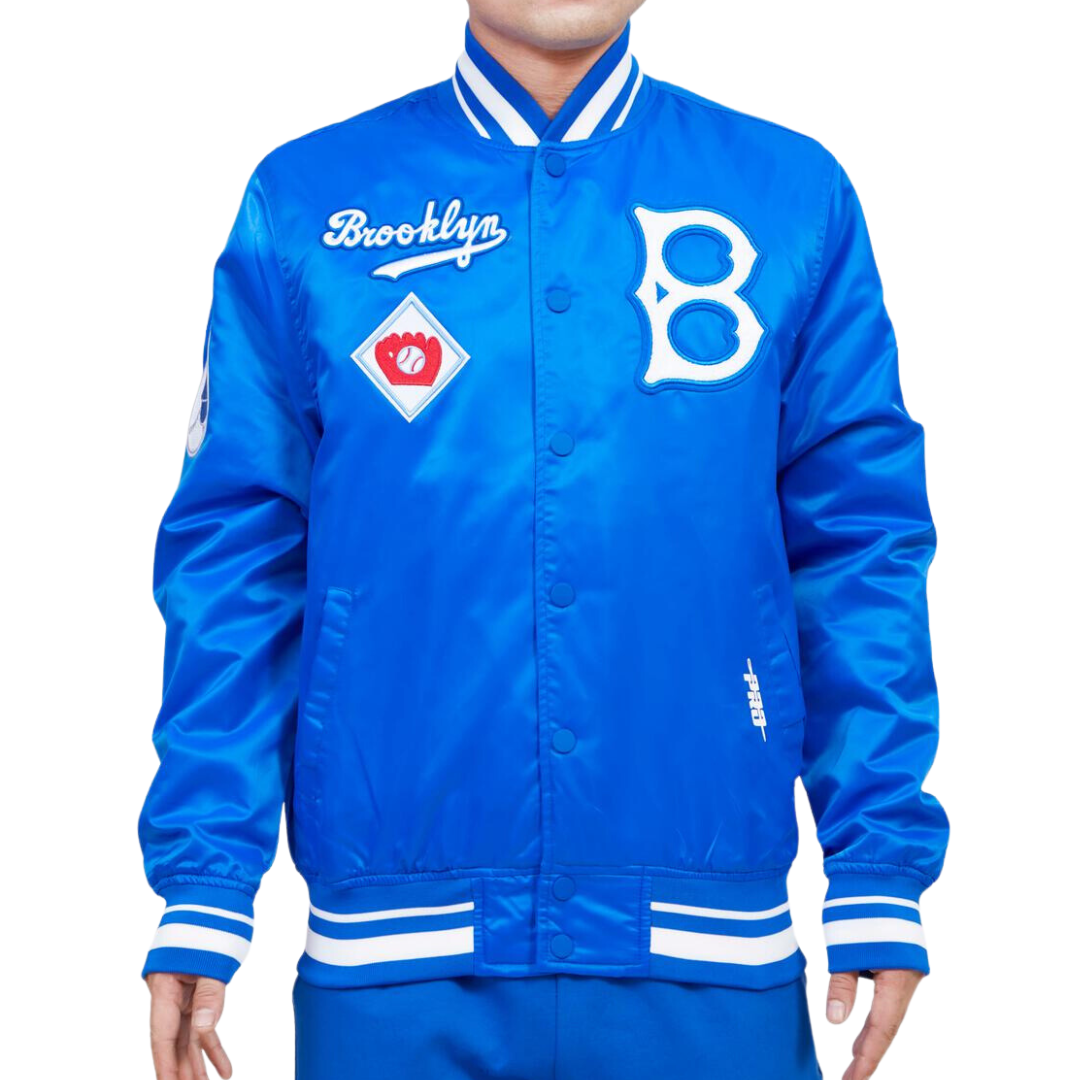 Brooklyn Dodgers Retro Classic Satin Varsity Jacket Blue – The Sport ...