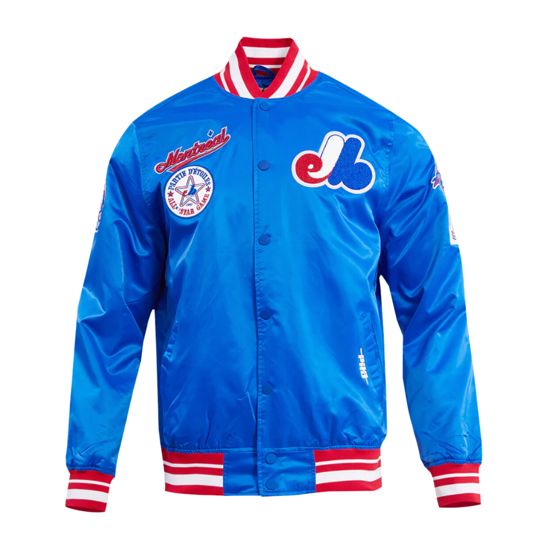 Montreal Expos Retro Classic Satin Varsity Jacket (Blue) – The