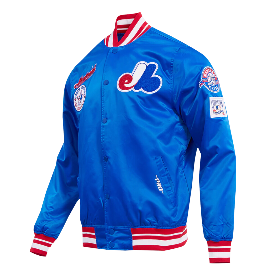 Montreal Expos Retro Classic Satin Varsity Jacket (Blue) – The
