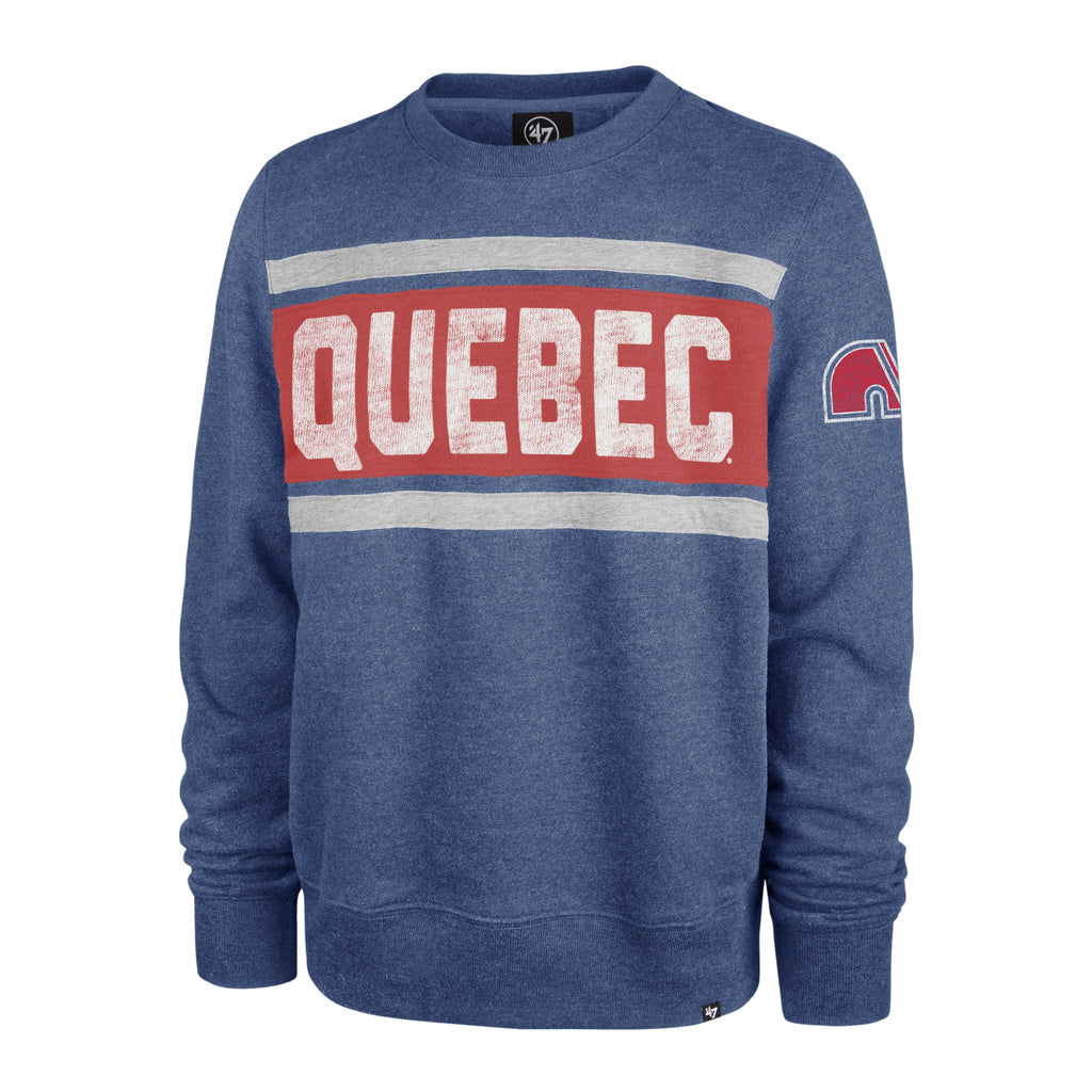Men's Quebec Nordiques Joe Sakic '47 Blue Player Lacer Pullover Hoodie