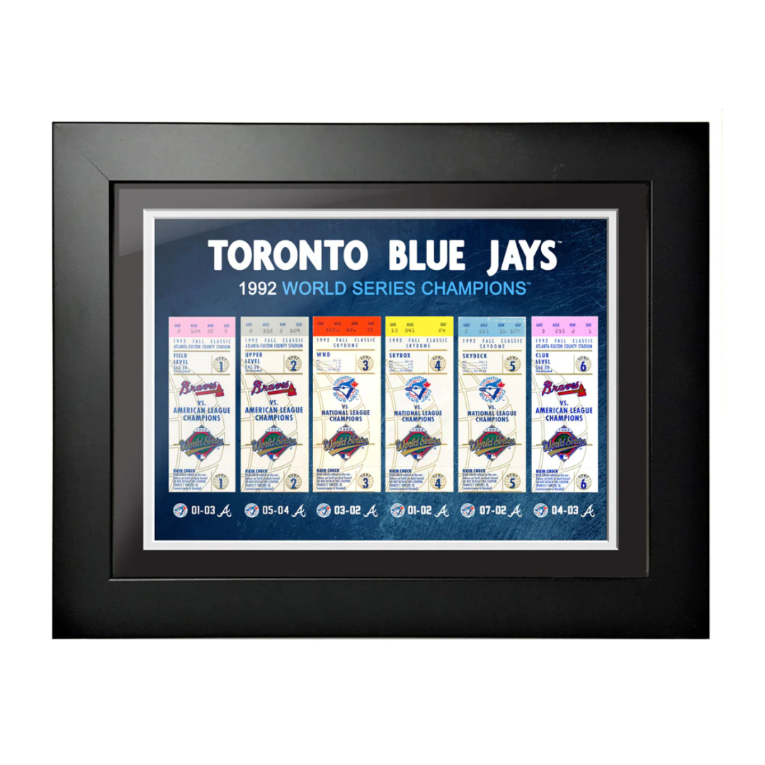 Toronto Blue Jays 1992 Ticket to Win World Series 12x16 Framed