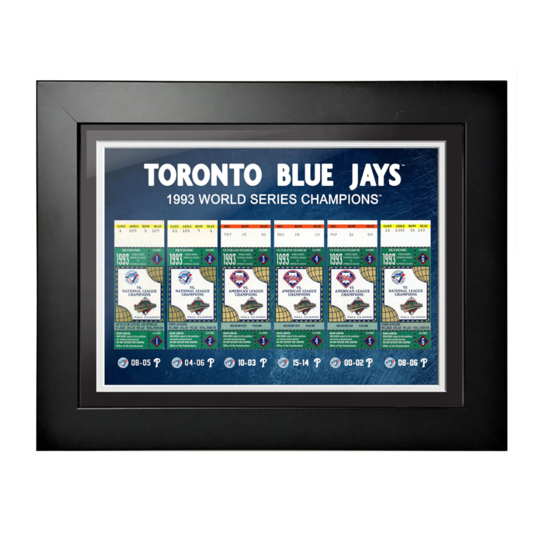 Toronto Blue Jays 1993 Ticket to Win World Series 12x16 Framed Print ...